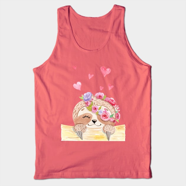 cute sloth Tank Top by DreamLoudArt